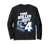Roller Boy, Pattinatore per 4° Compleanno, per Bambini, età 4 Anni Maglia a Manica