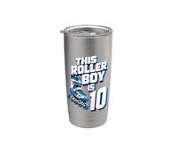 Roller Boy - Pattinatore per decimo compleanno, per 10° compleanno Bicchiere termico in acciaio inox doppia parete