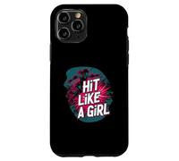 Roller Derby Hit Like A Girl Empowering Skater Design Custodia per iPhone 11 Pro