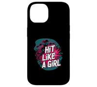 Roller Derby Hit Like A Girl Empowering Skater Design Custodia per iPhone 14