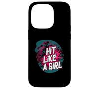 Roller Derby Hit Like A Girl Empowering Skater Design Custodia per iPhone 14 Pro