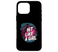 Roller Derby Hit Like A Girl Empowering Skater Design Custodia per iPhone 16 Pro Max
