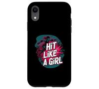 Roller Derby Hit Like A Girl Empowering Skater Design Custodia per iPhone XR
