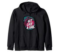 Roller Derby Hit Like A Girl Empowering Skater Design Felpa con Cappuccio