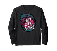 Roller Derby Hit Like A Girl Empowering Skater Design Maglia a Manica