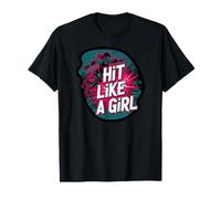 Roller Derby Hit Like A Girl Empowering Skater Design Maglietta