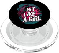 Roller Derby Hit Like A Girl Empowering Skater Design PopSockets PopGrip per MagSafe