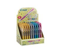 Roller gel scatto G-2 - 0,7 mm - colori assortiti metallic - Pilot - Display 60