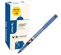 Roller Hi Tecpoint V5 con cappuccio - punta 0,5mm - blu - Pilot - conf. 16 + 4 pezzi