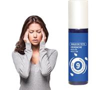 Roller Mal Di Testa Con 9 Oli Essenziali - Miscela per Migraine Relief, Soluzion