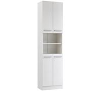 ROLLER Mobile alto in legno, bianco lucido, larghezza 50 x altezza 195,5 x profondità 33 cm