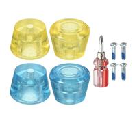 Roller Skate Ferma Dita,2 Coppia Freno Tappi Blocco,Trasparente Blu Giallo
