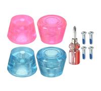 Roller Skate Ferma Dita,2 Coppia Freno Tappi Blocco,Trasparente Rosa Blu