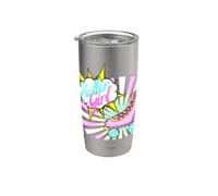 Roller Skate Girl 80s Pop Art Pattini a Rotelle Bicchiere termico in acciaio inox doppia parete