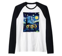 Roller Skate Roller Derby Vintage Van Gogh Arte Roller Skater Maglia con Maniche Raglan