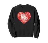 Roller Skater Heart Grafica Pattinaggio su Strada Felpa
