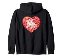 Roller Skater Heart Grafica Pattinaggio su Strada Felpa con Cappuccio