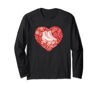 Roller Skater Heart Grafica Pattinaggio su Strada Maglia a Manica
