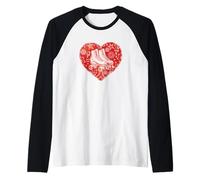 Roller Skater Heart Grafica Pattinaggio su Strada Maglia con Maniche Raglan