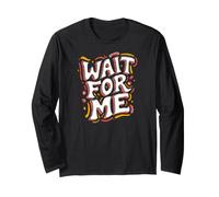 Roller Skating Wait for Me Retro Skateboarding Maglia a Manica