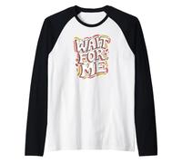 Roller Skating Wait for Me Retro Skateboarding Maglia con Maniche Raglan
