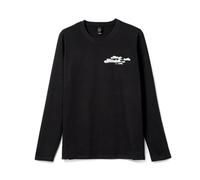 Rollerblade Longsleeve T-Shirt - Maglia a Maniche Lunghe in 100% Cotone, vestibilità Regolare, Stile Streetwear con Logo e Stampa Nuvole, Unisex, Nero, L