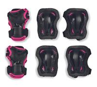 Rollerblade SKATE GEAR JUNIOR 3 PACK, Set di protezioni per pattini in linea, nero/rosa, XS, bambini unisex