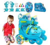 Rollers per bambini pattinaggio, ruote da parco giochi, pattini a rulli a tre punti per principianti, ruota illuminata con build leggeri, dimensioni regolabili per bambini di età compresa tra 3-8 anni