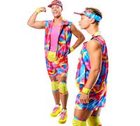 Rollerskate Ken Costume Adulti Ufficiale Barbie Vestito Uomo Neon 80s 9
