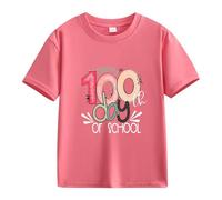 Rolli Black 140 Spring and Autumn New Fashionable Cute Print Comfortable Version of The Girls Stamped T Shirt Shirt Girl Butterfly, Colore: rosa., 12-13 Jahre