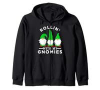 Rollin con il mio disegno di gnomi per le donne Felpa con Cappuccio