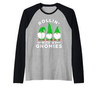 Rollin con il mio disegno di gnomi per le donne Maglia con Maniche Raglan