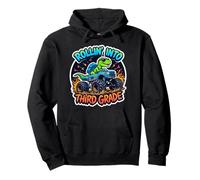 Rollin' in Terzo Grado 3rd Grader T-Rex Monster Truck Felpa con Cappuccio