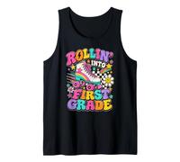 Rollin Into First Grade Retro Roller Skate Torna a Scuola Canotta