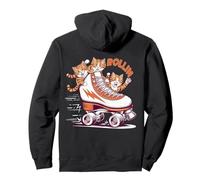 Rollin - Pattini a rotelle in stile retrò, motivo: gatti Felpa con Cappuccio