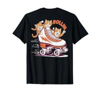 Rollin - Pattini a rotelle in stile retrò, motivo: gatti Maglietta