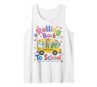 Rolling Back To School Cute Animals Bus First Day Canotta