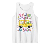 Rolling Back To School Cute Animals Bus First Day Canotta