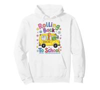Rolling Back To School Cute Animals Bus First Day Felpa con Cappuccio
