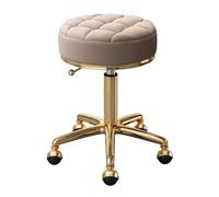 Rolling Beauty - Sgabello massaggiante girevole regolabile con seduta in pelle PU e telaio in acciaio inox, per casa, ufficio, spa e salone