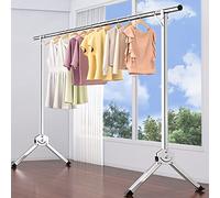 Rolling Clothes Rack, Supporto per indumenti pieghevole, appendiabiti | Appendiabiti pieghevole con ruote per asciugare la biancheria in modo efficiente e organizzare i vestiti