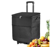 Rolling Cooler, Insulated Cooler Bag, Portable Wheeled Box, Built-in Handle, Leakproof Interior, Easy Mobility, Travel, Fishing, Picnic, Beach, Patio, Camping, Trip, 95.5x35x28cm