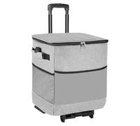 Rolling Cooler, Insulated Cooler Bag with Wheels, Portable Wheeled Ice Box Cart with Extendable Handle for Picnic Camping Fishing Travel Road Party Beach Patio Adventure, 95.5x35x28cm