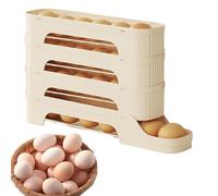Rolling Egg Dispenser For Refrigerator | Automatic Egg Dispenser | Easy-Access, Non-slip Home Organizers And Storage, Ventilated Baking Supplies For Fridge Door
