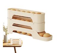 Rolling Egg Dispenser for Refrigerator, Automatic Egg Holder Organizer