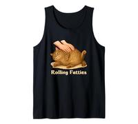Rolling Fatties Funny Chubby Fat Tabby Cat Meme Lazy Cat Canotta