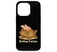 Rolling Fatties Funny Chubby Fat Tabby Cat Meme Lazy Cat Custodia per iPhone 13 Pro