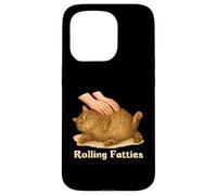 Rolling Fatties Funny Chubby Fat Tabby Cat Meme Lazy Cat Custodia per iPhone 15 Pro