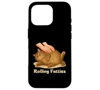 Rolling Fatties Funny Chubby Fat Tabby Cat Meme Lazy Cat Custodia per iPhone 16 Pro