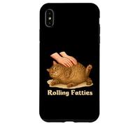 Rolling Fatties Funny Chubby Fat Tabby Cat Meme Lazy Cat Custodia per iPhone XS Max